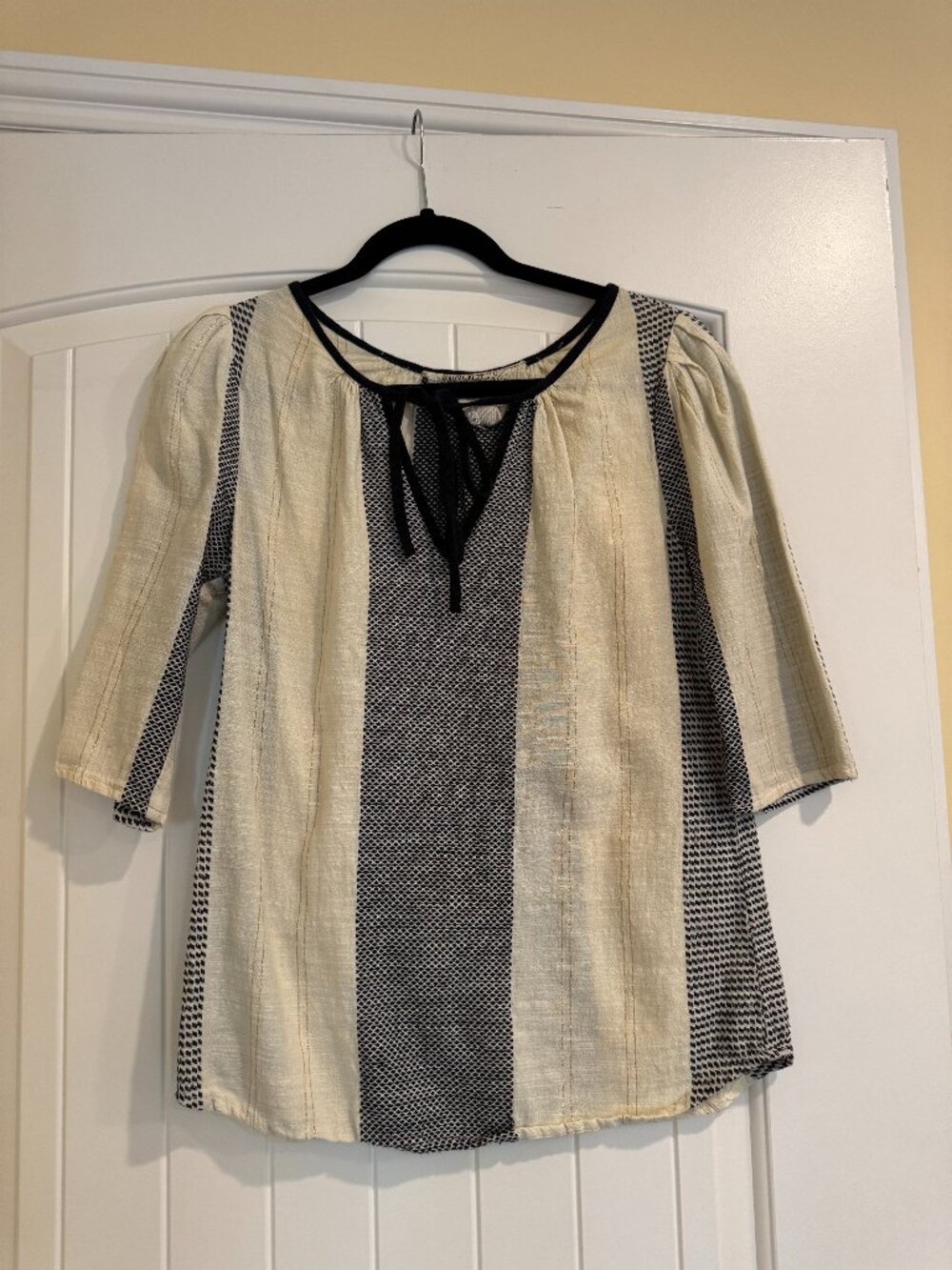 Ace and Jig black and white striped top XS